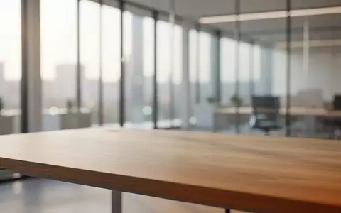 Ein minimalistischer, moderner Arbeitsplatz mit einer leeren Holzoberfläche in natürlichem Licht. - Foto: über boerse-global.de
