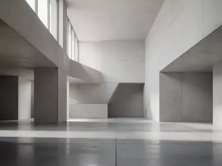Minimalistische Architektur mit klaren geometrischen Linien und natürlichem Lichteinfall in einem modernen Innenraum. - Foto: über boerse-global.de