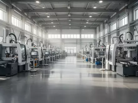 Eine moderne, weitläufige Industriehalle in Deutschland mit automatisierten Maschinen bei natürlichem Lichteinfall. - Foto: über boerse-global.de
