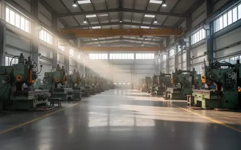 Eine weitläufige, menschenleere Industriehalle mit modernen Maschinen und einfallendem Tageslicht. - Foto: über boerse-global.de