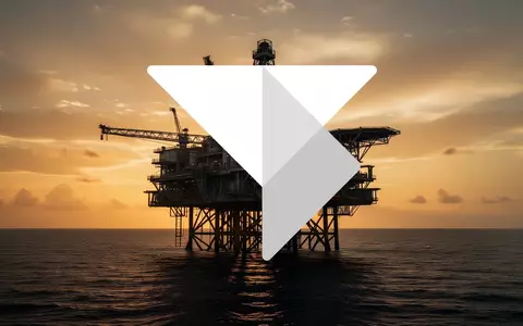 Abstrakte Darstellung einer Offshore-Energieanlage bei Sonnenuntergang als Symbol für industrielle Stärke und Wachstum. - Foto: über boerse-global.de