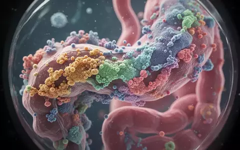 Mikroskopische Aufnahme von biologischen Strukturen, die bakterielle Mikroorganismen im menschlichen Darm darstellen. - Foto: über boerse-global.de