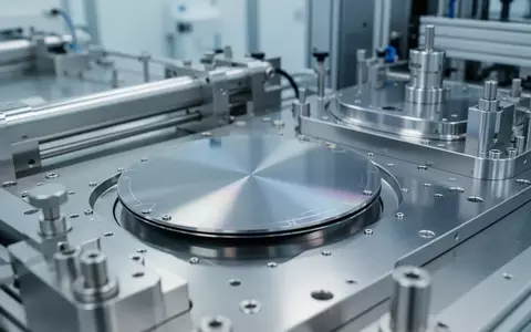 Eine saubere, moderne Produktionsumgebung in einer Halbleiterfertigung mit metallischen Maschinenkomponenten in einer sterilen Anlage. - Foto: über boerse-global.de