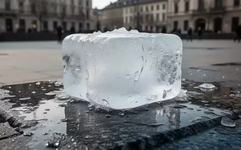 Ein schmelzender Eisblock auf einem dunklen Steinboden als Symbol für schwindende Steuereinnahmen. - Foto: über boerse-global.de
