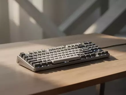 Eine minimalistische Schreibtischumgebung mit einer mechanischen Tastatur in natürlichem Licht. - Foto: über boerse-global.de
