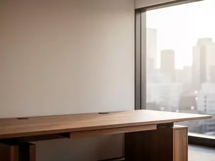Ein minimalistischer, aufgeräumter Arbeitsplatz mit einem Holztisch vor einem Fenster bei Tageslicht. - Foto: über boerse-global.de