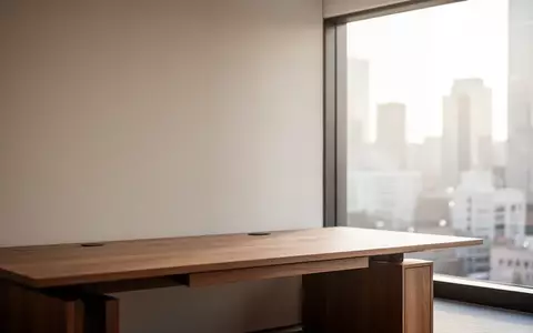 Ein minimalistischer, aufgeräumter Arbeitsplatz mit einem Holztisch vor einem Fenster bei Tageslicht. - Foto: über boerse-global.de