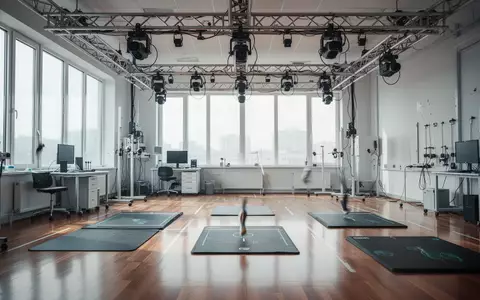 Ein steriles Biomechanik-Labor mit Bewegungssensoren und Matten für Ganganalysen. - Foto: über boerse-global.de