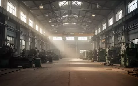Leere Industriehalle mit großen Maschinen und natürlichem Lichteinfall. - Foto: über boerse-global.de