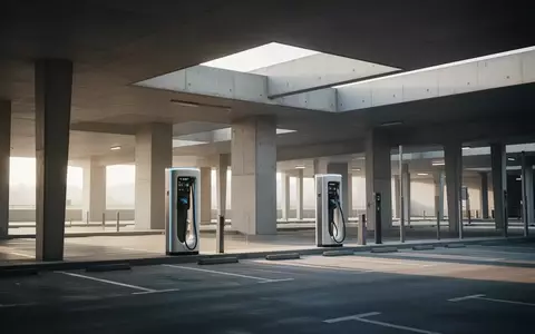 Moderne Ladestation für Elektrofahrzeuge in einem minimalistischen, hellen Parkhaus bei Tageslicht. - Foto: über boerse-global.de