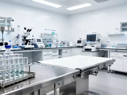 Ein steriler, moderner medizinischer Forschungsraum mit hochwertigen Edelstahloberflächen und klinischer Beleuchtung. - Foto: über boerse-global.de