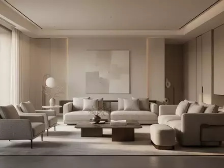 Minimalistisch gestalteter Wohnraum mit klaren Linien und natürlichem Licht, der eine ruhige und aufgeräumte Atmosphäre schafft. - Foto: über boerse-global.de