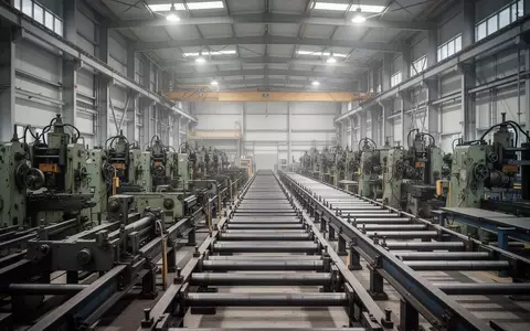 Innenansicht einer modernen Industriehalle mit Fertigungsanlagen und Maschinen ohne Personen. - Foto: über boerse-global.de