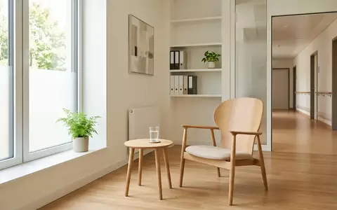 Ein heller, leerer Behandlungsraum in einer Klinik mit einem einzelnen Stuhl und Tageslichteinfall durch ein Fenster. - Foto: über boerse-global.de