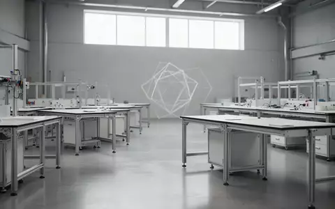 Ein minimalistisches, helles Industrielabor mit sauberen Arbeitsflächen und neutralem, modernem Design. - Foto: über boerse-global.de