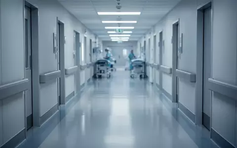 Ein heller, steriler Krankenhausflur in einer modernen medizinischen Einrichtung mit klaren architektonischen Linien. - Foto: über boerse-global.de