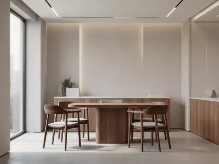 Ein minimalistischer, moderner Beratungsraum in einer Bank mit klaren architektonischen Linien und hellem Tageslicht. - Foto: über boerse-global.de