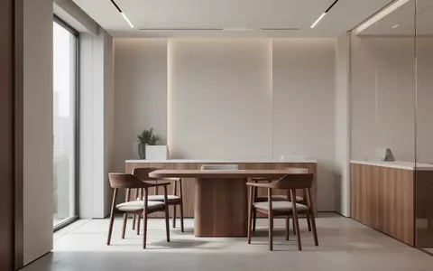 Ein minimalistischer, moderner Beratungsraum in einer Bank mit klaren architektonischen Linien und hellem Tageslicht. - Foto: über boerse-global.de
