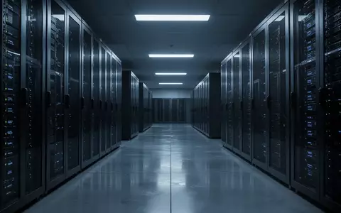 Ein minimalistisch beleuchteter Serverraum mit dunklen Metallschränken in einer sterilen, technologischen Umgebung. - Foto: über boerse-global.de