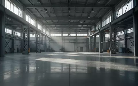Leere Industriehalle mit hohen Decken und Stahlträgern, die eine Atmosphäre von industriellem Wandel vermittelt. - Foto: über boerse-global.de