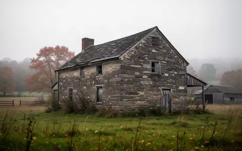Ein historisches Bauernhaus in einer herbstlichen ländlichen Umgebung bei bewölktem Himmel. - Foto: über boerse-global.de