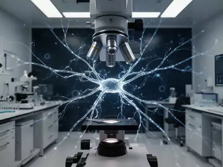 Abstrakte Darstellung neuronaler Vernetzungen in einem modernen neurologischen Forschungslabor. - Foto: über boerse-global.de