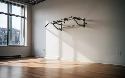 Leere, minimalistische Fitnessumgebung mit einer schlichten Klimmzugstange an einer weißen Wand. - Foto: über boerse-global.de