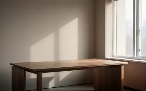 Ein minimalistischer, ruhiger und heller Arbeitsplatz mit einem leeren Schreibtisch in einem modern gestalteten Raum. - Foto: über boerse-global.de