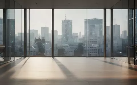 Ein minimalistisches, modernes Büro mit natürlichem Lichteinfall und Blick auf eine japanische Stadtlandschaft. - Foto: über boerse-global.de