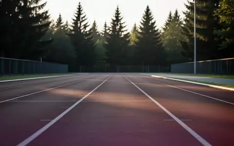 Eine leere, moderne Laufbahn in einer naturnahen Umgebung bei Sonnenaufgang als Symbol für sportliche Aktivität. - Foto: über boerse-global.de