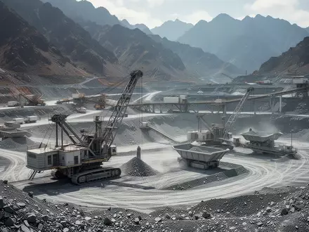 Moderne Silberminenanlage in einer bergigen Landschaft bei Tageslicht. - Foto: über boerse-global.de