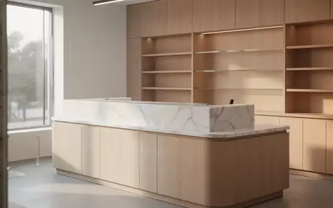 Ein minimalistisch gestalteter, heller Apothekentresen in einer ruhigen, modernen Umgebung ohne Personen. - Foto: über boerse-global.de