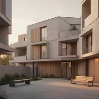 Moderne Wohnhausarchitektur mit klaren Linien und einem ruhigen Innenhof bei natürlichem Licht. - Foto: über boerse-global.de