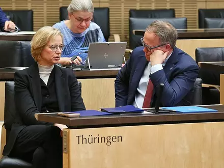 Katja Wolf und Mario Voigt (Archiv) - Foto: via dts Nachrichtenagentur
