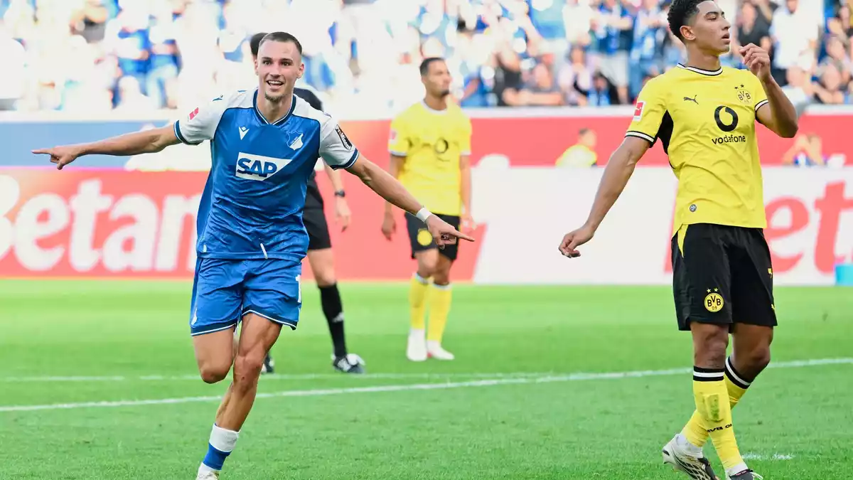 Nach Lemperles Tor sah Hoffenheim wie der sichere Sieger aus. - Bild: Uwe Anspach/dpa