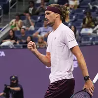 Alexander Zverev bejubelt den Achtelfinaleinzug.  - Foto: Frank Franklin II/AP/dpa