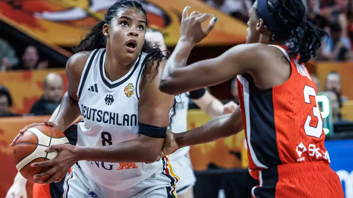 Nyara Sabally zeigte gegen Japan ihren Wert für das deutsche Team. - Bild: Andreas Gora/dpa