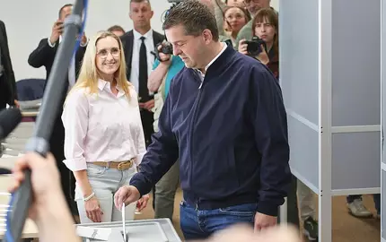 Sven Schulze bei der Stimmabgabe zur Landtagswahl am 06.09.2026 - Foto: via dts Nachrichtenagentur