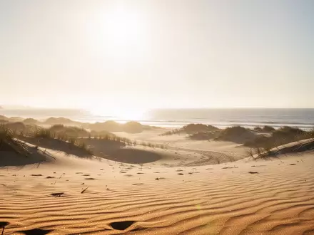 Eine sonnendurchflutete Küstenlandschaft mit hellem Sand und intensiver Sonneneinstrahlung unter einem klaren Himmel. - Foto: über boerse-global.de