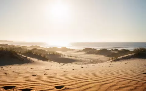Eine sonnendurchflutete Küstenlandschaft mit hellem Sand und intensiver Sonneneinstrahlung unter einem klaren Himmel. - Foto: über boerse-global.de