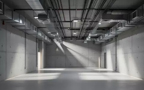 Moderne industrielle Infrastruktur mit technischer Leitungsführung in einem minimalistischen Gebäude. - Foto: über boerse-global.de
