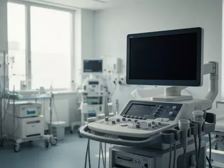 Ein moderner, steriler Behandlungsraum in einer Klinik mit medizinischen Geräten und gedimmtem Licht. - Foto: über boerse-global.de