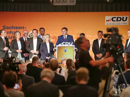 CDU-Wahlparty in Sachsen-Anhalt am 06.09.2026 - Foto: via dts Nachrichtenagentur