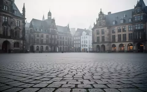 Ein leerer, gepflasterter Stadtplatz in Köln mit historischen Gebäuden im Hintergrund bei bedecktem Tageslicht. - Foto: über boerse-global.de