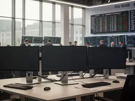 Blick auf den Frankfurter Börsenparkett mit neutraler Marktstimmung nach einer politischen Wahl. - Foto: über boerse-global.de