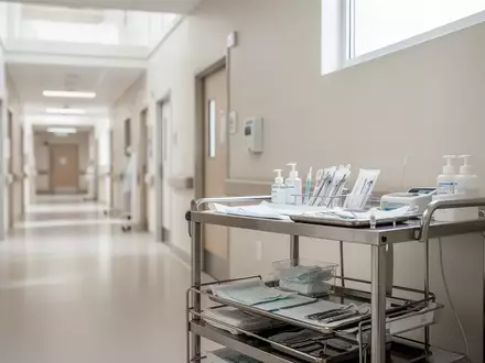 Ein heller, minimalistischer Behandlungsraum in einer modernen Klinik mit medizinischem Equipment. - Foto: über boerse-global.de
