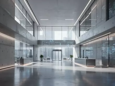 Modernes, minimalistisches Interieur eines Finanzinstituts mit Fokus auf Sicherheit und Architektur. - Foto: über boerse-global.de