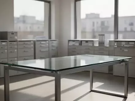 Ein minimalistisch eingerichtetes, helles Büro mit leeren Aktenschränken und einem freien Schreibtisch bei Tageslicht. - Foto: über boerse-global.de