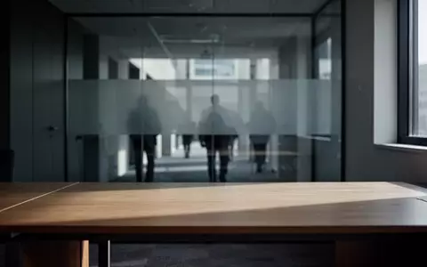 Ein leerer, minimalistischer Schreibtisch in einem modernen Bürogebäude mit unscharfem Hintergrund. - Foto: über boerse-global.de