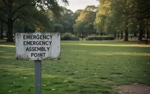 Ein leerer Sammelplatz in einem Park mit einer schlichten Markierung bei natürlichem Tageslicht. - Foto: über boerse-global.de